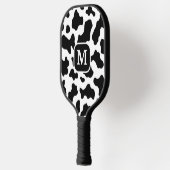 Koe Dierenprint Gevlekt Zwart-wit Monogram Pickleball Paddle (Links)