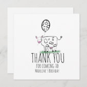 Koe Doodle Boerderij Animal Birthday Party Harteli (Voorkant / Achterkant)