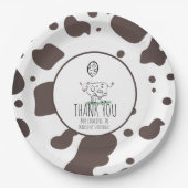 Koe Doodle Boerderij Animal Birthday Party Harteli Papieren Bordje (Voorkant)