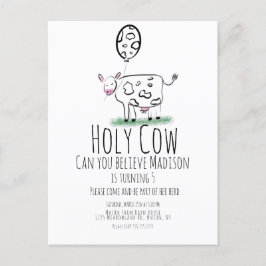 Koe Doodle Boerderij Dier Verjaardagsfeestje   Briefkaart
