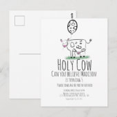 Koe Doodle Boerderij Dier Verjaardagsfeestje   Briefkaart (Voorkant / Achterkant)