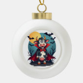 Koe Dracula Rises Keramische Bal Ornament (Voorkant)