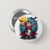 Koe Dracula Rises Ronde Button 5,7 Cm (Voorkant /achterkant)