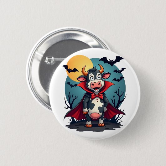 Koe Dracula Rises Ronde Button 5,7 Cm (Voorkant /achterkant)