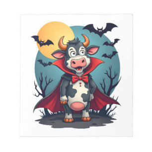 Koe Dracula Staat Op Notitieblok