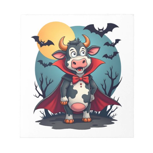 Koe Dracula Staat Op Notitieblok (Voorkant)