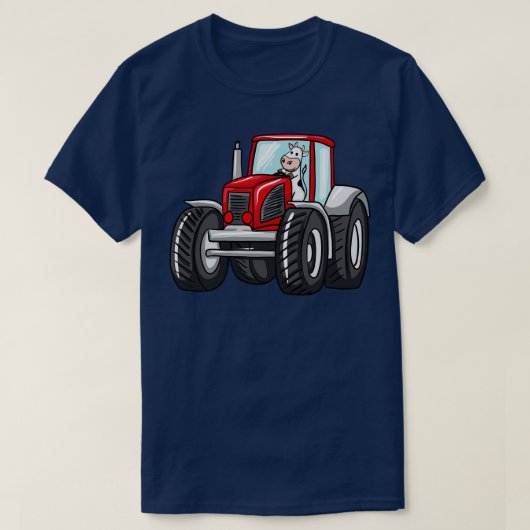 Koe drijvende trekker t-shirt (Design voorkant)