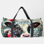 Koe Dromen Van Warmer Tijden Bloemen Gepersonalise Plunjezak (Voorkant)