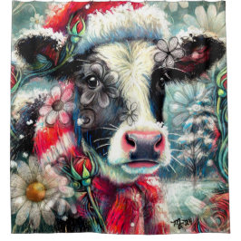 Koe Dromen Van Warmer Times Blauwgroen Rode Bloeme Douchegordijn