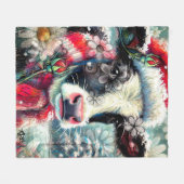 Koe Dromen Van Warmer Times Blauwgroen Rode Bloeme Fleece Deken (Voorkant (Horizontaal))