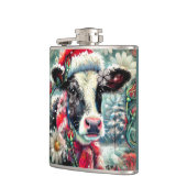 Koe Dromen Van Warmer Times Blauwgroen Rode Bloeme Heupfles (Links)