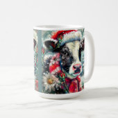 Koe Dromen Van Warmer Times Blauwgroen Rode Bloeme Koffiemok (Voorkant rechts)