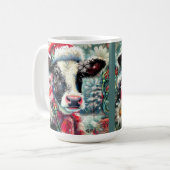 Koe Dromen Van Warmer Times Blauwgroen Rode Bloeme Koffiemok (Voorkant links)