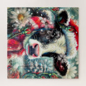 Koe Dromen Van Warmer Times Blauwgroen Rode Bloeme Legpuzzel (Horizontaal)