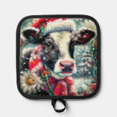 Koe Dromen Van Warmer Times Blauwgroen Rode Bloeme Pannenlap (Voorkant)