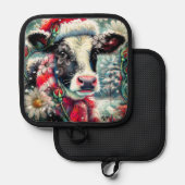 Koe Dromen Van Warmer Times Blauwgroen Rode Bloeme Pannenlap (Voorkant / Achterkant)