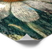 Koe Dromen Van Warmer Times Blauwgroen Rode Bloeme Poster (Hoek)