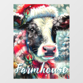 Koe Dromen Van Warmer Times Blauwgroen Rode Bloeme Raamsticker