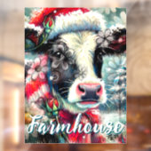 Koe Dromen Van Warmer Times Blauwgroen Rode Bloeme Raamsticker (Vel 2)