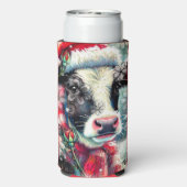 Koe Dromen Van Warmer Times Blauwgroen Rode Bloeme Seltzer Blikjeskoeler (Seltzer Achterkant)