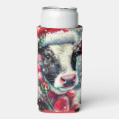 Koe Dromen Van Warmer Times Blauwgroen Rode Bloeme Seltzer Blikjeskoeler (Seltzer Voorkant)