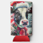 Koe Dromen Van Warmer Times Blauwgroen Rode Bloeme Seltzer Blikjeskoeler (Achterkant)