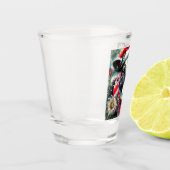 Koe Dromen Van Warmer Times Blauwgroen Rode Bloeme Shot Glas (Links)