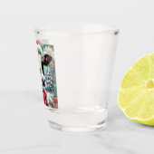 Koe Dromen Van Warmer Times Blauwgroen Rode Bloeme Shot Glas (Rechts)