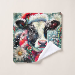 Koe Dromen Van Warmer Times Blauwgroen Rode Bloeme Washandje