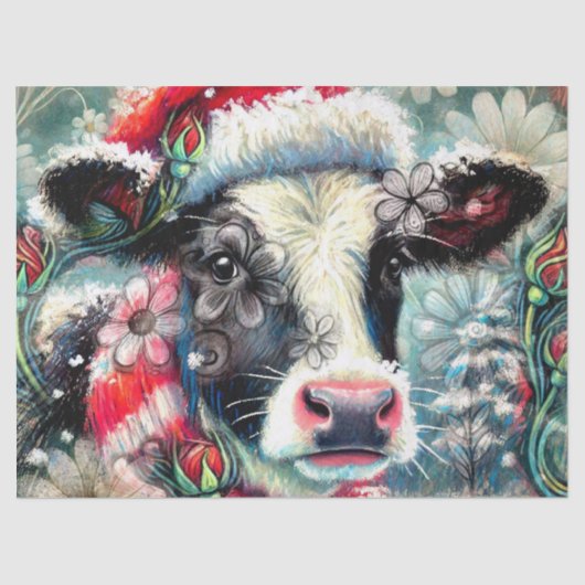 Koe Dromen Van Warmer Times Bloemen Decoupage Tissuepapier (Voorkant)