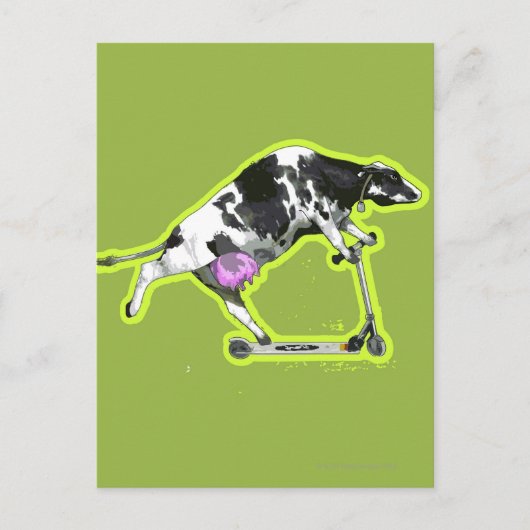 Koe Een scooter uitlijnen Briefkaart (Voorkant)