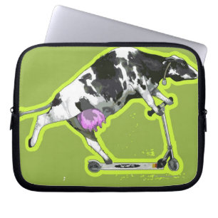 Koe Een scooter uitlijnen Laptop Sleeve