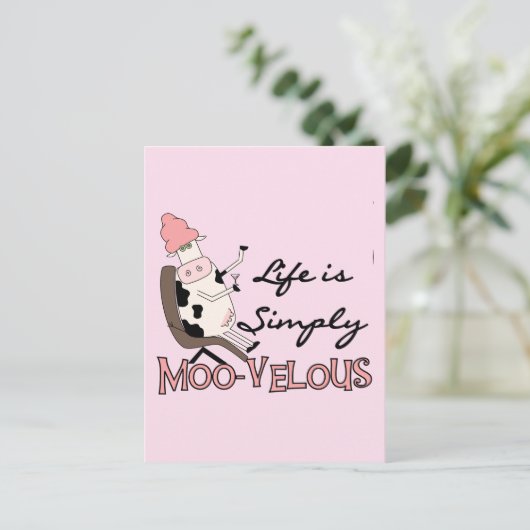 Koe Eenvoudig Moo-velous Tshirts en cadeautjes Briefkaart (Staand voorkant)