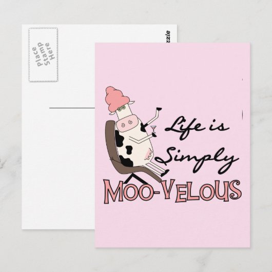 Koe Eenvoudig Moo-velous Tshirts en cadeautjes Briefkaart (Voorkant / Achterkant)