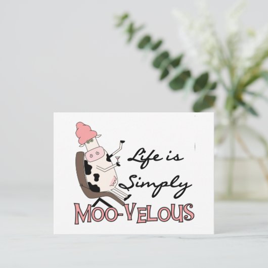 Koe Eenvoudig Moo-velous Tshirts en cadeautjes Briefkaart (Staand voorkant)