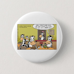 Koe Eet Man Grappige Cadeaus T-shirts Mokken & Kaa Ronde Button 5,7 Cm