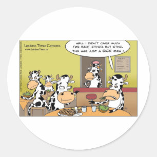Koe Eet Man Grappige Cadeaus T-shirts Mokken & Kaa Ronde Sticker