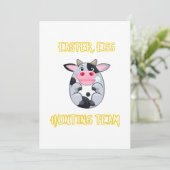 Koe Egg Paascadeau Boer Feestdagenkaart (Staand voorkant)