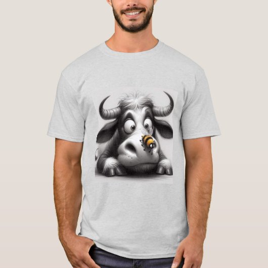 koe en bij t-shirt (Voorkant)