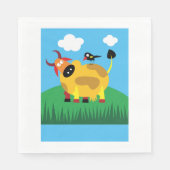 Koe en Blackbird Paper Napkins Servet (Voorkant)