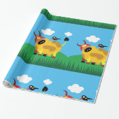 Koe- en Blackbird Wrapping Paper Cadeaupapier (Uitgerold)