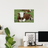 Koe- en calf-groen pasta-printPoster Poster (Thuiskantoor)