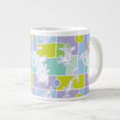 Koe- en Chicken Color Block Pattern Grote Koffiekop (Voorkant rechts)