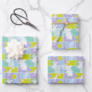 Koe- en Chicken Color Block Pattern Inpakpapier Vel