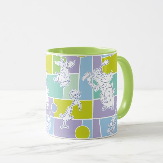 Koe- en Chicken Color Block Pattern Mok (Voorkant rechts)