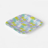 Koe- en Chicken Color Block Pattern Papieren Bordje (Gebogen)