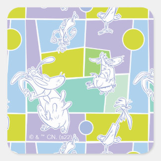 Koe- en Chicken Color Block Pattern Vierkante Sticker