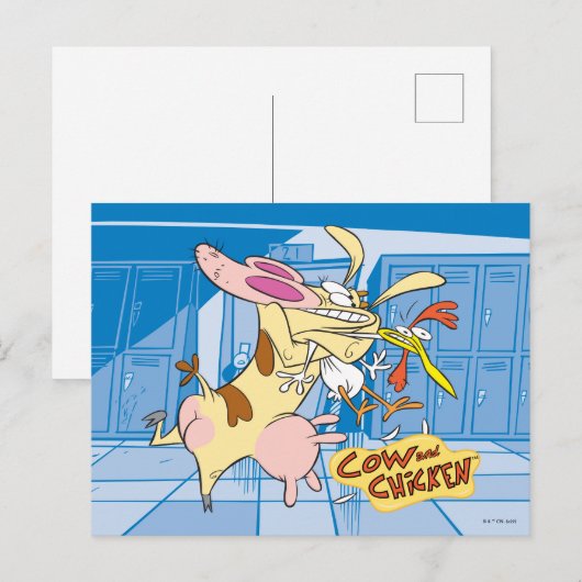 Koe en Chicken Hug Graphic Briefkaart (Voorkant / Achterkant)