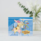 Koe en Chicken Hug Graphic Briefkaart (Staand voorkant)