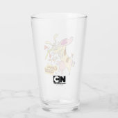 Koe en Chicken Hug Graphic Glas (Achterkant)